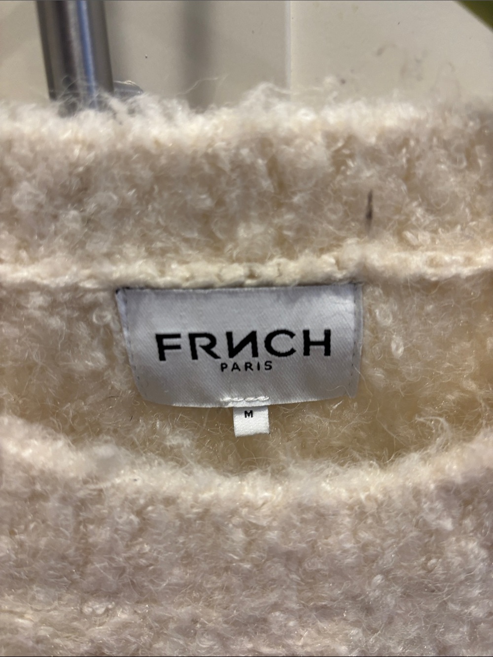FRNCH Cream Cozy Fuzzy Crew Neck Sweater